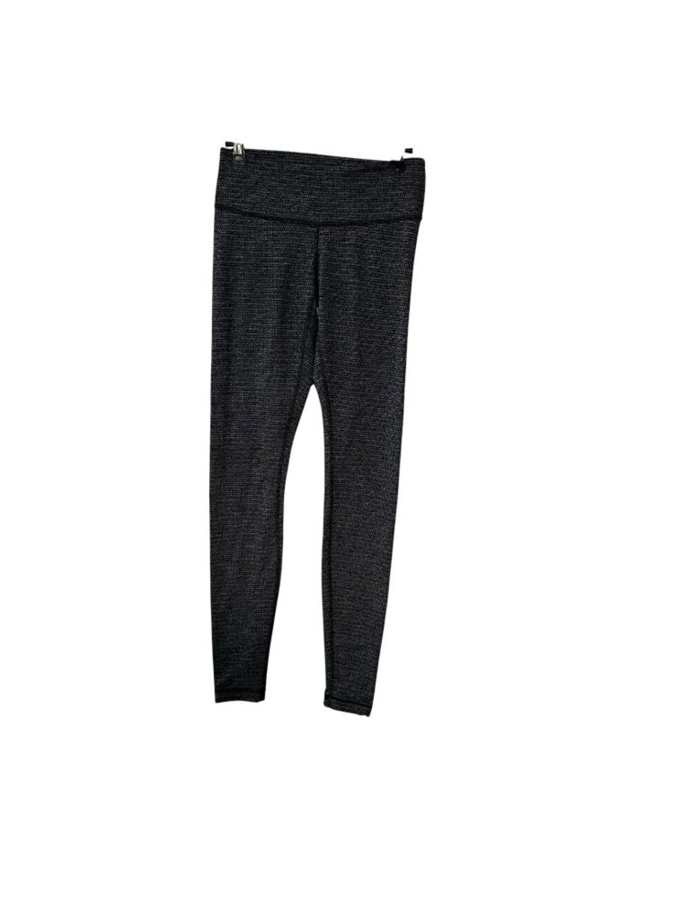 Lululemon Black Gray Herringbone Wunder Under Full Length Leggings Size 6 Active
